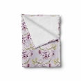 thumbnail image 2 of Orchids Soft Flannel Fleece Throw Blanket, Blooms with Purple Dots Patches Tropical Stems Wedding Theme, Cozy Plush for Indoor and Outdoor Use, 70" x 90", Olive Green Pale Mauve, by Ambesonne, 2 of 6