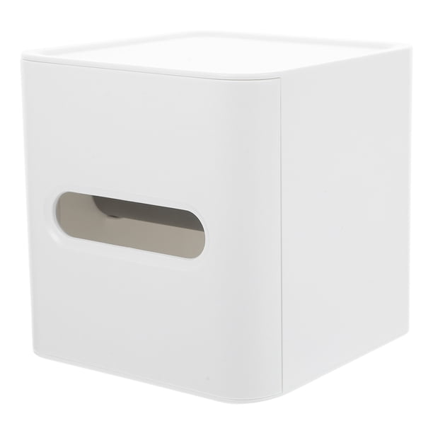 Caja de pañuelos multifuncional, tapa cuadrada de plástico, soporte para cubos de pañuelos, almacenamiento.