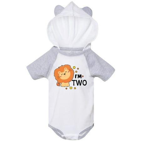 

Inktastic Im Two with Cute Smiling Lion Gift Baby Boy or Baby Girl Bodysuit