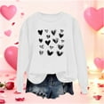 thumbnail image 1 of Mceream Valentines Chandails en Molleton pour Femmes Mode Imprimé Cœur Graphique Manches Longues Chemises Col Rond Surdimensionné Chandail Grande Taille Blanc m, 1 of 5