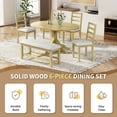 thumbnail image 3 of Harper & Bright Designs Farmhouse Extendable Dining Set for 6, Wood Round Kitchen Table with Removable Leaf, 4 Upholstered Dining Chairs and Bench for Dining Room, Natural, 3 of 16