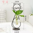 thumbnail image 1 of Hydroponic Plant Vases Cute Cat Flower Pot Transparent Vase Iron Frame Glass Tabletop Plants Home Bonsai Decor Style 2, 1 of 6