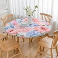 thumbnail image 3 of Pioneer Flower Floral Print Pattern Round Fitted Tablecloth with Elastic Edge,Dining Table Cover Waterproof,Outdoor Round Tablecloth for Camping,Dining,Indoor and Outdoor, 3 of 7