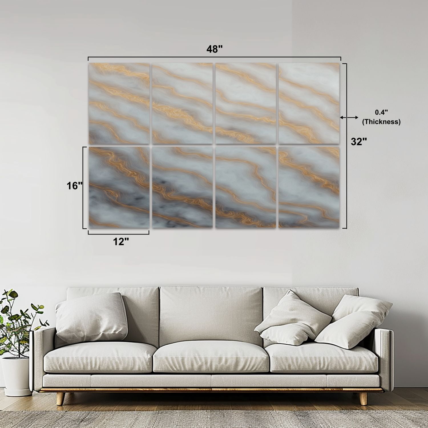 Modern Marble 8 Pack Art Acoustic Panels Sound Absorbing brown umber almond bronze buff beige taupe random marble Decorative Soundproof Wall Panels Self Adhesive for Nursery Game Room Bedroom 48"x32"