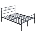 thumbnail image 4 of Yoneston Heavy Duty Queen Size Platform Bed Frame with Vintage Scroll Headboard & Footboard, Black, 4 of 12