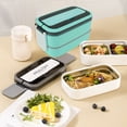 thumbnail image 3 of CHICIRIS Lunch Box, Lunchbox, Bento Boxes, Double Layer, 1400ml With Cutlery, Stainless Steel, With Cutlery, Portable Bento Box For Work, School, Office, 3 of 8