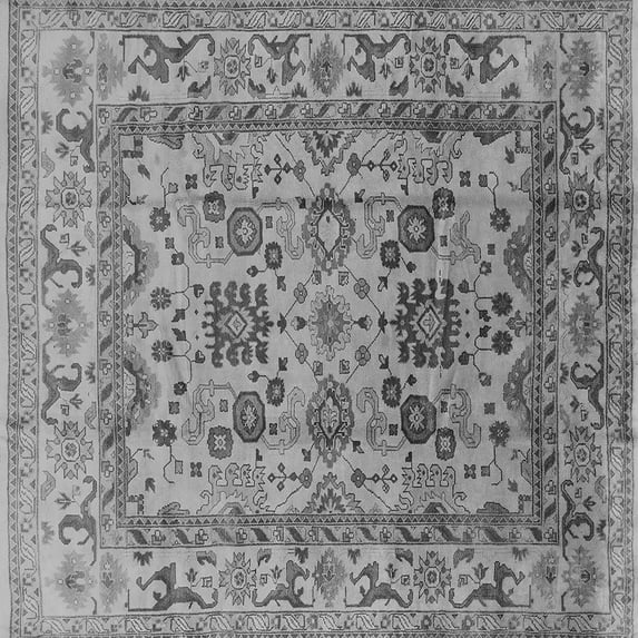 Ahgly Company Indoor Square Oriental Gray Traditional Area Rugs, 7' Square