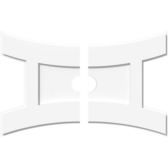 Ekena Millwork CMP28X18HN2-03000 3 in. ID x 6 in. Rectangle Havre Architectural Grade Médaillon de Plafond Contemporain PVC - 2 Pièces