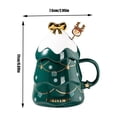 thumbnail image 2 of putnchl 6.6-inch Tall Ceramic Christmas Tree-shaped Cup, 500mL Cup With A Lid And A Spoon, A Dedicated Ceramic Coffee Cup For Holiday Hot Drinks, Suitable For Dishwashe, 2 of 4