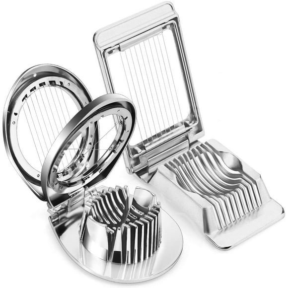 2 Pieces Egg Slicer Multipurpose Stainless Steel Wire Egg Slicer Cutter Aluminum Egg Slicer Mushroom Slicer for Slicing Hard Boiled Eggs