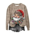 thumbnail image 4 of Xdegoge Christmas Shirts for Women Crewneck Xmas Santa Tops Merry and Bright Vintage Sweatshirt Vacation Funny Family Pullover Winter Long Sleeve Shirts Holiday Party Ugly Sweaters Cute Blouses, 4 of 4