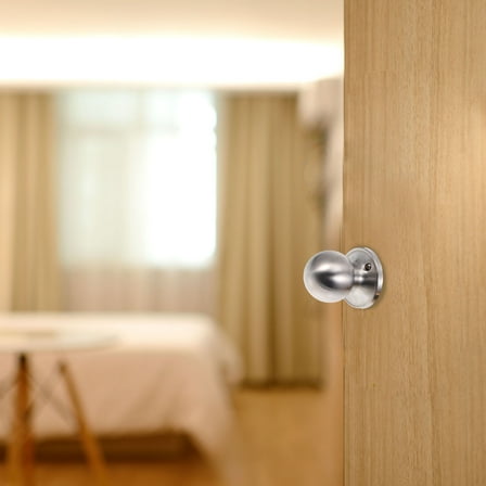 HEALEEP Passage Door Knobs Silver Stainless Steel 1Pcs For Home Living Room Bedroom