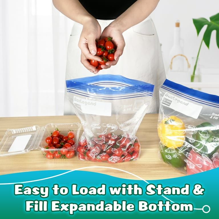 Boxlegend Freezer Bags Gallon, Double Zipper Food Storage - Main Image