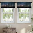 thumbnail image 2 of LALILO Kitchen Curtain Valance Colorful Futuristic Spaceships Rod Pocket Window Curtain 52"x 18" Set of 2, 2 of 7