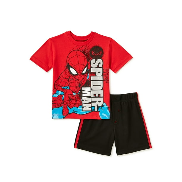 Spider-man Baby Boy & Toddler Boy T-Shirt & Shorts Outfit Set, 2-Piece ...