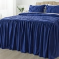 thumbnail image 2 of JML Full Ruffle Skirt Bedspread Set 4 Piece, Pintuck Coverlet with Shams and Area Rugs, 2 of 6