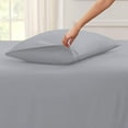 thumbnail image 2 of Split Top California King Adjustable Flex Top California King Size 100% Egyptian Cotton, Solid Silver, 800 Thread Count, 12 inch Deep Pocket, 39" Split Top Sheets Bed 4 Piece Sheet Set, 2 of 6