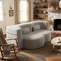 Homy Casa 2-in-1 Convertible Sofa Bed, 78" Corduroy Upholstered Sleeper Sofa, for Living Room