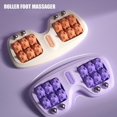 thumbnail image 3 of Rodillo de masaje de pies, acupresión, puntos gatillo, alivio del dolor, terapia, masajeador, yoga, entrenamiento físico, relajación muscular, morado, 3 of 5
