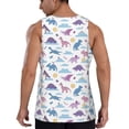 thumbnail image 3 of Fotbe Dinosaur Pattern Men's Quick Dry Workout Tank Top Gym Muscle Tee Fitness Bodybuilding Sleeveless T Shirt Breathable Workout Shirt-X-Large, 3 of 9