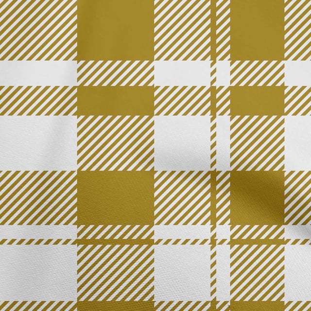 oneOone Rayon Dark Olive Green Fabric Check Sewing Material Print Fabric By The Yard 56 Inch Wide
