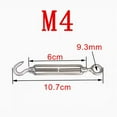thumbnail image 1 of M4-M16 304 Hook Eye Adjustable Wire Rope Tensioner Flower Basket Screws Set M*4, 1 of 9