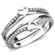 Women's Stainless Steel Clear Cubic Zirconia Ring
