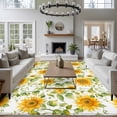 thumbnail image 3 of 6'x9' Area Rugs, Sunflower Indoor Outdoor Area Rug for Living Room Bedroom, Watercolor Summer Floral Pastoral Washable Bathroom Rugs Kitchen Floor Carpet Mats Home Decor Aesthetic, 3 of 8