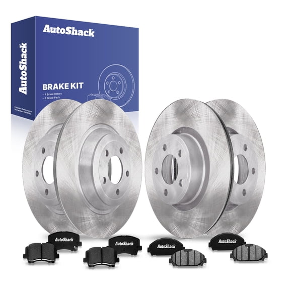 AutoShack Front & Rear Brake Rotors & Ceramic Pads for Ford, Mustang 2015-2018, 2020, RWD L4 2.3L V6 3.7L