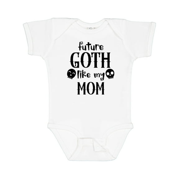 Inktastic Future Goth Like My Mom with Skulls Boys or Girls Baby Bodysuit