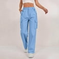 thumbnail image 4 of Aloohaidyvio Cargo Pants for Women Casual Flowy Trendy Stretch Straight Leg Pants with 4 Pockets, 4 of 9
