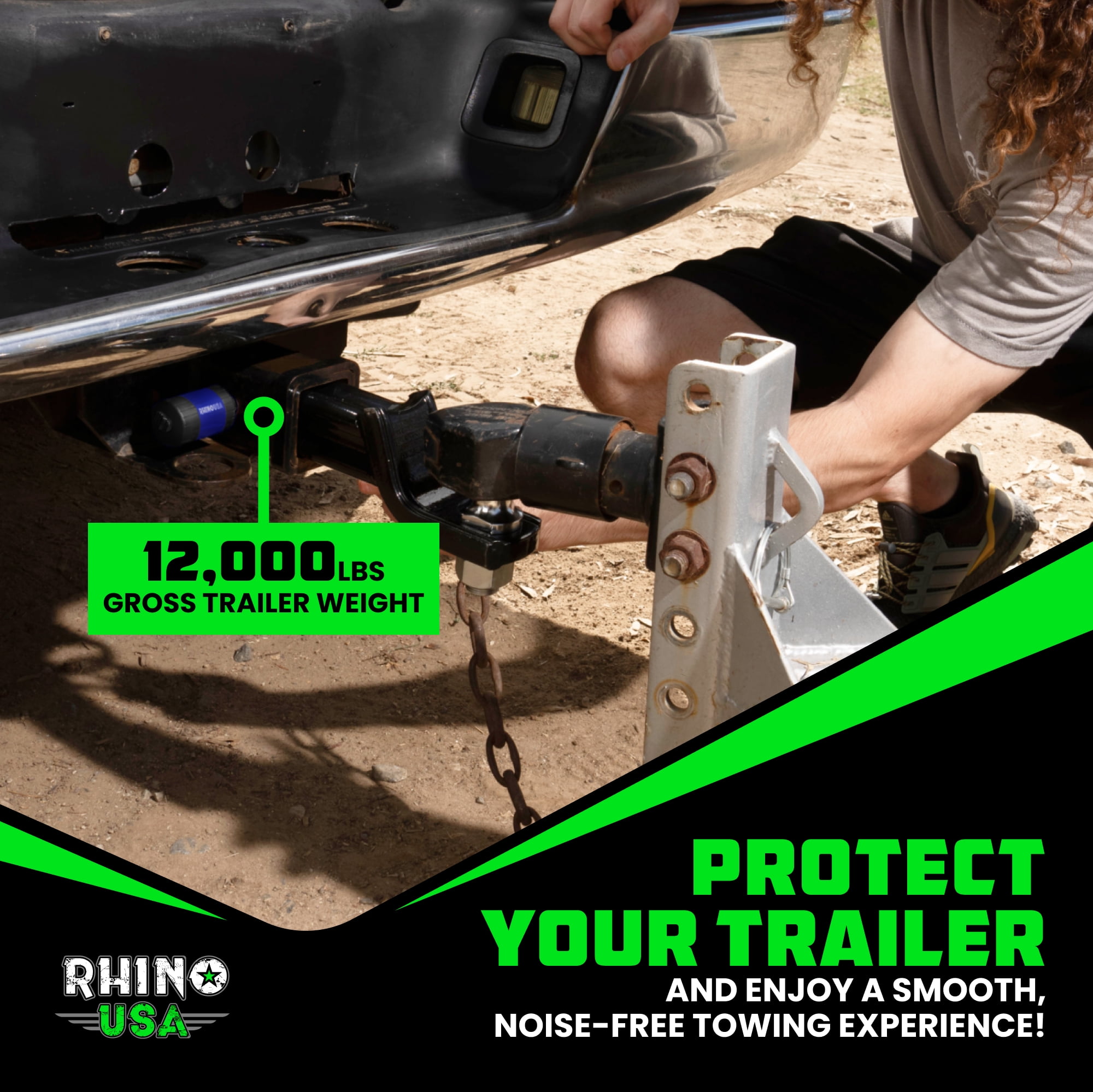Rhino USA Trailer Hitch Pin (2 in) 5/8" Locking Receiver Hitch Pins for Class III IV Hitches - Blue