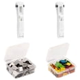thumbnail image 1 of Handheld Paper Clam Clip Dispenser，ortable Clip Stapler Push Stapler Clamp Staplers Handheld Paper Clam Clip Dispenser，for Organization, 2 Pack Portable Clip Stapler, 100 Reusable Metal Binder Clips, 1 of 9