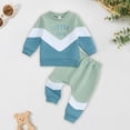 thumbnail image 2 of Linfrsh Baby Boy Fall Clothes Long Sleeve Round Neck Letter Print Sweatshirt Top Long Pants Cute Toddler Winter Outfits, 2 of 7