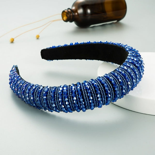 Diadema con cuentas tejidas a mano para el cabello Homing Hair Hoop, estilo barroco, esponja, accesorios simples para el cabello facial para mujer