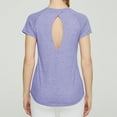 thumbnail image 5 of Womens Sport Shirts Fashion Short Sleeve Lightweight Blouses Back Hole Tops Summer Yoga Tee Running, 5 of 6