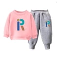 thumbnail image 4 of Toddler Baby Boy Clothes Solid Color Long Sleeve Crewneck Sweatshirt Top and Pants Set 2Pcs Fall Winter Outfits 6-12 Months 12-24 Months 2T 3T 4T 5T 6T 7T 8T 9T Children(Pink,9-10 Years), 4 of 6