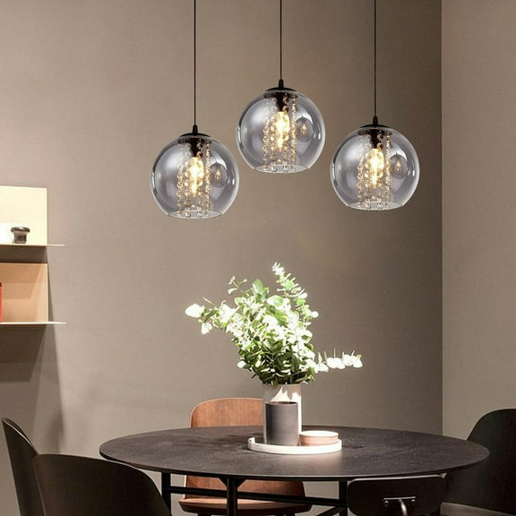 Modern LED Ceiling Light Glass Ball Bedroom Dining Room Pendant Chandelier