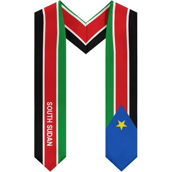 DABOYOZHZH South Sudan Flag Cool Graduation Stole Shawl Sash Honor For Study Aboard International Students