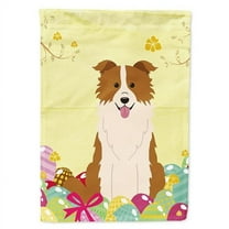 Easter Eggs Border Collie Red White Garden Size Flag