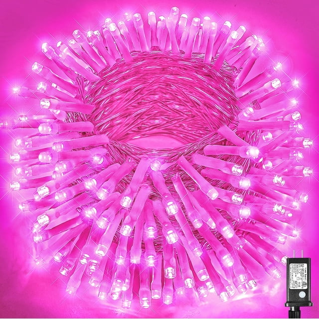 Cadena de luces Vivideal, 33 m, color rosa, 300 LED, 8 modos, resistente al agua