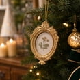 thumbnail image 6 of 2026 Christmas Indoor Decoration Christmas Resin Pendant Snow Cedar Decoration DIY Photo Frame Christmas Tree Decoration Holiday Decoration Champagne Gold Color, 6 of 7