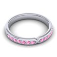 thumbnail image 3 of 0.20 T.C.W Fancy Round Cut Pink Sapphire Gemstone Bridal Eternity Band for Wedding Solid 14K White Gold Size 7.5 by Diamond-Capitals, 3 of 8