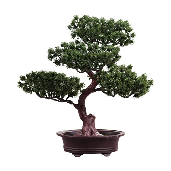 YWMJZEU Artificial Bonsai Pine Potted Plant Decoration Desk Display Durable Realistic PP Style C