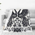 thumbnail image 1 of Balery Artistic Black White Peacocks Manta de Felpa Suave y Acogedora – Cobija de Franela Aterciopelada para Cama, Lavable y Cálida para Sofá, Mascotas, Transpirable-40"x30", 1 of 7