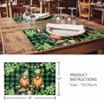 thumbnail image 3 of Placemats Set of 6, St. Patrick's Day Woven Placemat, Linen Place Mats for Kitchen/Dining Tables, Cute Gnomes Lucky Shamrocks Green Black Plaid Washable Table Mats for Party, 3 of 8