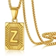 thumbnail image 1 of Collar con colgante inicial de Acero inoxidable PROSTEEL letra Z 18K Chapado en Oro, 1 of 9