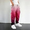 thumbnail image 6 of OOOUM Boys Gradient Cargo Pants Drawstring Multi-pocket Straight Leg Joggers Soft Breathable Trendy Streetwear Trousers , 13-14 Years, 6 of 7