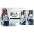 thumbnail image 6 of Ronuti Long Sleeve Shirts for Women Crewneck Basic Loose Tunic Tops Floral Beach Vacation Clothes, 6 of 6
