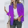 thumbnail image 2 of SMihono Ladies Hoodless Casual Outwear Work Office Jackets Women Fashion Lightweight Long Sleeve Open Front Cardigan Slim Overcoat Long Blazers Purple 12, 2 of 5